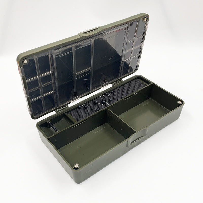 Fishing storage box, portable tackle box, magnetic compartments, fishing accessories