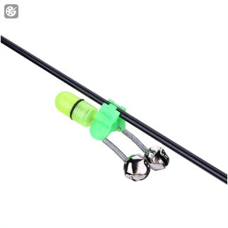 10 40 PC LED Night Fishing Bite Bait Alarm 2 Bells Light Rod Tip Clip Alert Ring