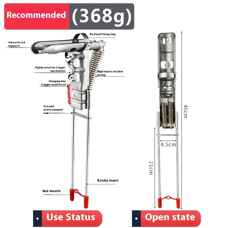 Fishing Rod Holder Spring Automatic Full Stainless Steel Adjustable Sensitivity.