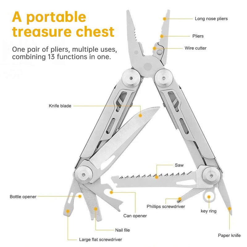 12-in-1 Multitool Pliers with Professional Survival Gear, for Camping, Hunting, Fishing | Perfect Gifts for Men